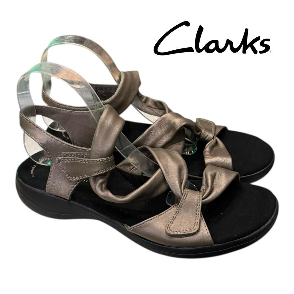 New Clarks Collection Women's Saylie Moon Metallic Sandals 10
